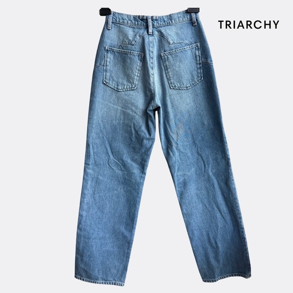 Triarchy Ms. Ciela Cloud Stitch Wide-Leg Jeans – Size 24 – 100% Organic Cotton – - Picture 11 of 11